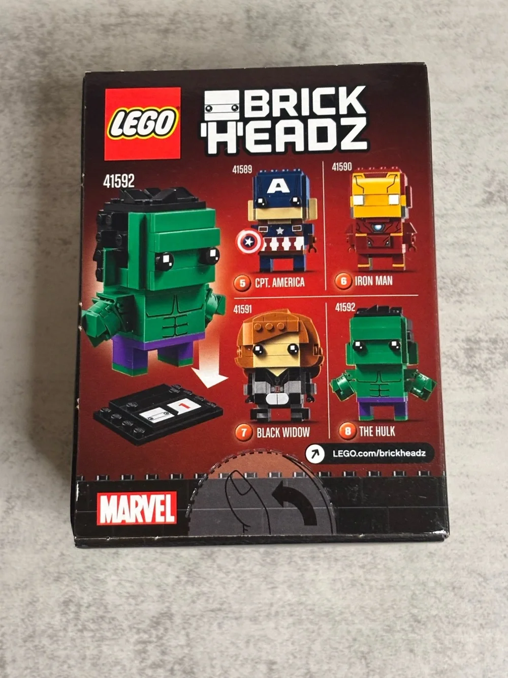 Lego Marvel BrickHeadz The Hulk Set (#41592)